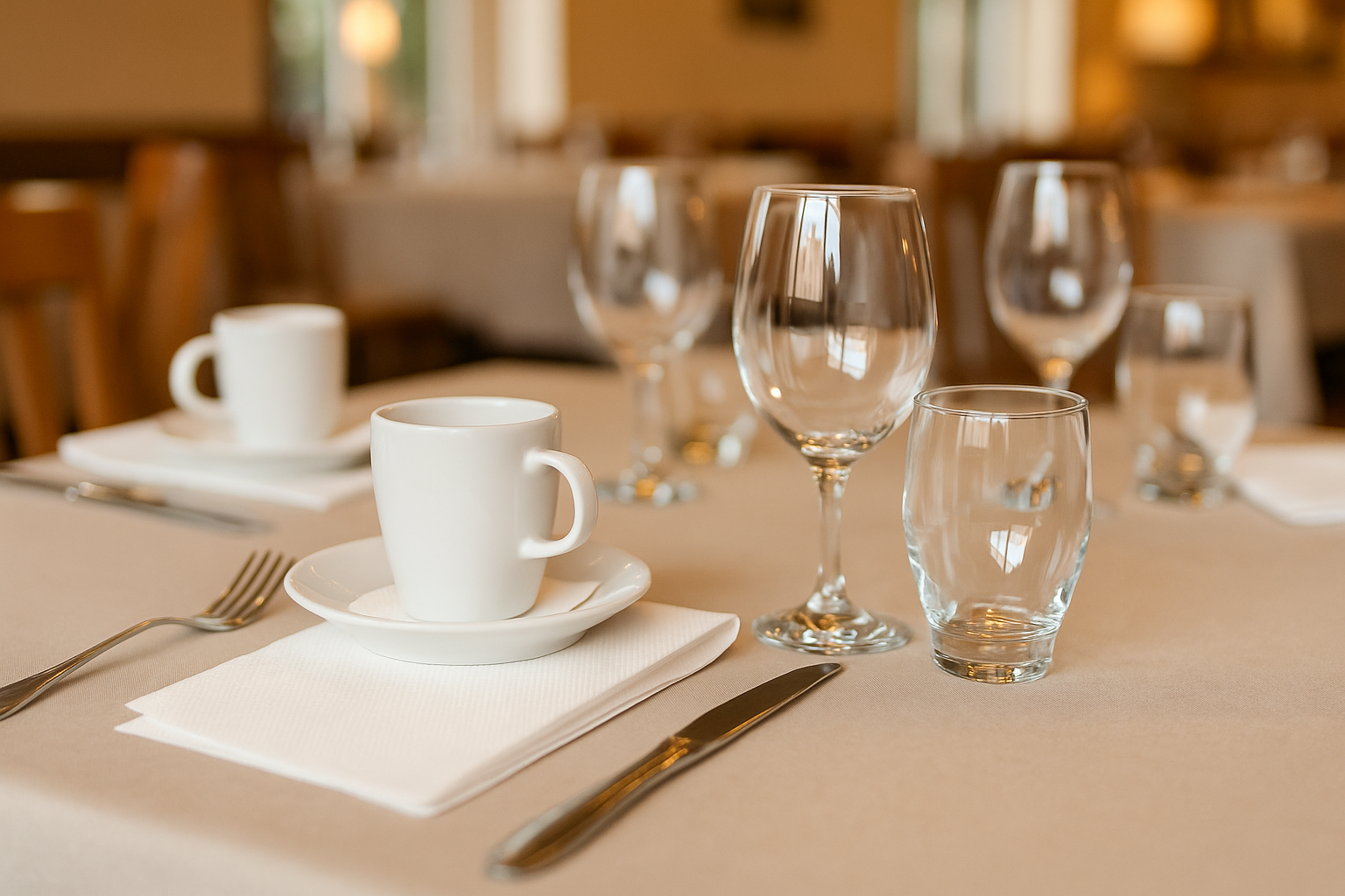 serwetki higieniczne do gastronomii na stole restauracyjnym