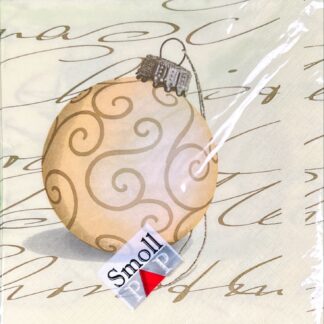 Serwetki papierowe bożonarodzeniowe z nadrukiem bombki – 20 szt., 3-warstwowe, 33x33 cm