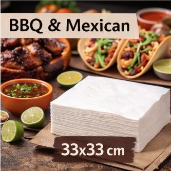 Serwetki papierowe do BBQ i kuchni meksykańskiej – format 33x33 cm