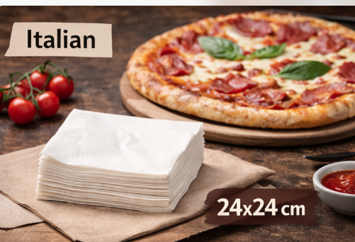 Serwetki papierowe do kuchni włoskiej – pizza i serwetki 24x24 cm