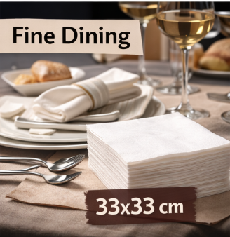 Serwetki papierowe do fine dining – eleganckie serwetki 33x33 cm